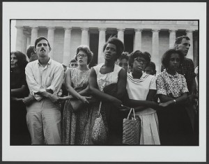 Participants link arms at the March on Washington